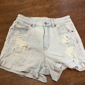 American Age Light Blue Ripped Jean Shorts